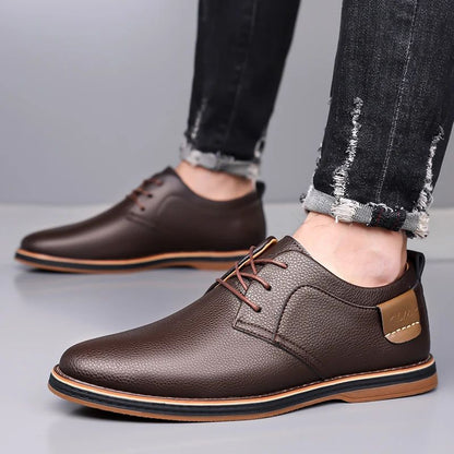 Men's Solid-Color Striped Business Formal Shoe Fashionable And Comfortable Oxford Shoe New Autumn Winter Casual Dress Party Shoe