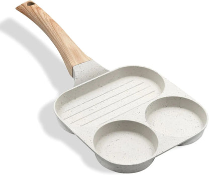 Egg Pans Small Frying Pan Nonstick for Eggs 3Section,Omelette Pan Egg Frying Pan Suitable for Pancake,Hamburger,Sandwiches