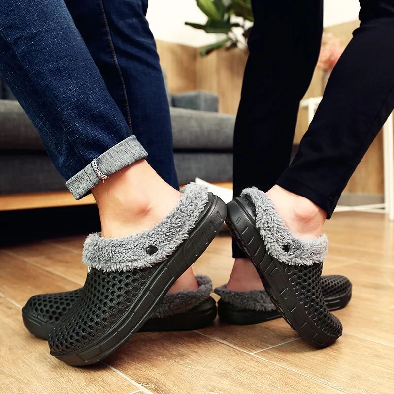 Winter Slippers Men Women Indoor Warm Shoes Non Slip Cotton Pantoffels Casual Clogs Slip on House Floor Slippers for Men