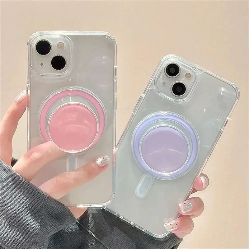 Suporte Magnético Dobrável para Celular com Anel de Dedo Expansível para iPhone 16 15 Samsung Xiaomi