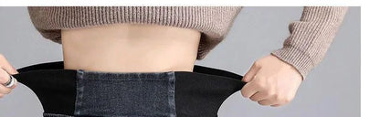 PTKPCC New Elastic Waist Skinny Jeans Women Spring Slim Stretch Denim Pants Vintage Pencil Vaqueros Mom Pantalones De Mujer