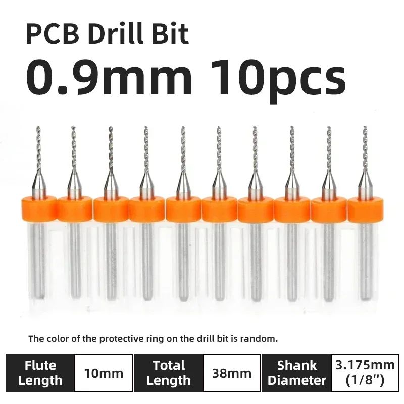 Broca PCB 10pcs Conjunto de Brocas Micro Diâmetro de Aço Tungstênio 1/8" Cabo Fixo Mini Broca CNC 0.1-3.175mm