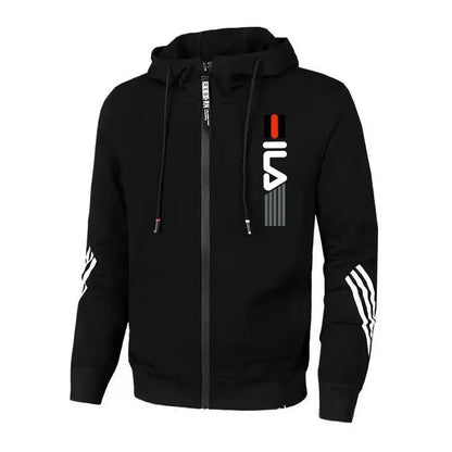 Autumn and Winter Men's Jogging Fitness Sets, Men's Casual Sportswear Sets, Zippered Sportswear Shirts + Sportswear Pants Sets