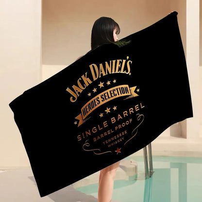 J-Jack-Daniels Microfiber Beach Towel Absorbent Quick Dry Soft Yoga Swimming Resort Mountain Climbing Towel