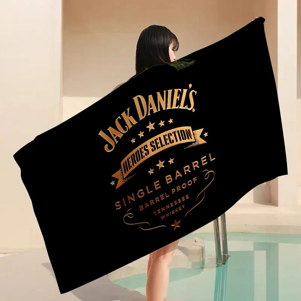 J-Jack-Daniels Microfiber Beach Towel Absorbent Quick Dry Soft Yoga Swimming Resort Mountain Climbing Towel