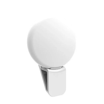 Luz de Anel LED para Celular Portátil Mini Durável Prática com Três Níveis de Brilho Fotografia em Círculo Clipe de Luz de Preenchimento