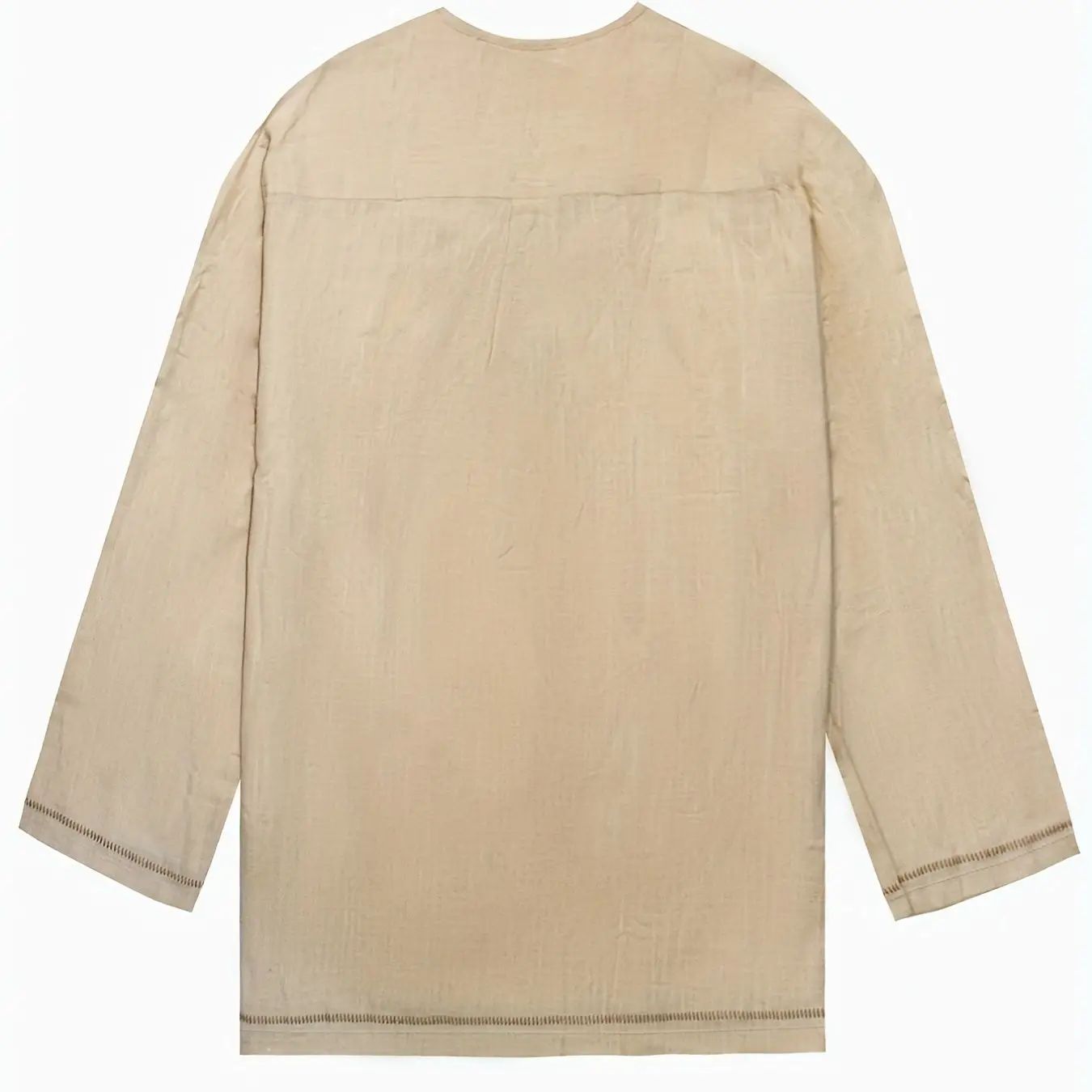 Knight Style Men's Ancient Viking Linen Shirt Medieval Cosplay Costume Men Long Sleeved Embroidery Retro T-shirt