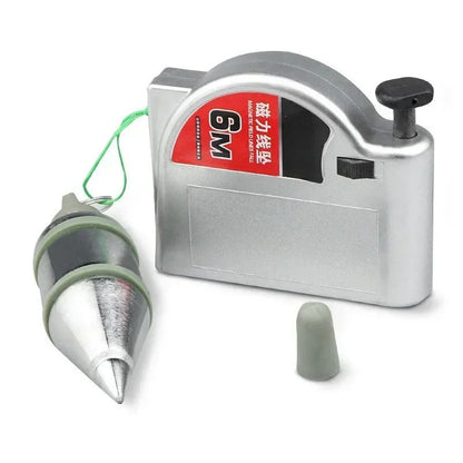 Prumos Magnéticos de 320g, Carretel de Linha Retrátil de 6 Metros com Base Magnética para Engenharia, Construção, Ferramenta de Prumada