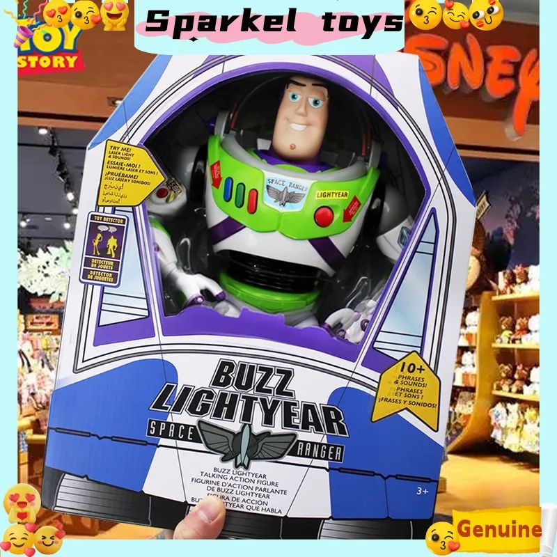 Novo e Genuíno Disney Toy Story Buzz Lightyear Nave Espacial Som Boneco Modelo 33cm Coleção de Mesa Action Figure Brinquedo Presente para Crianças