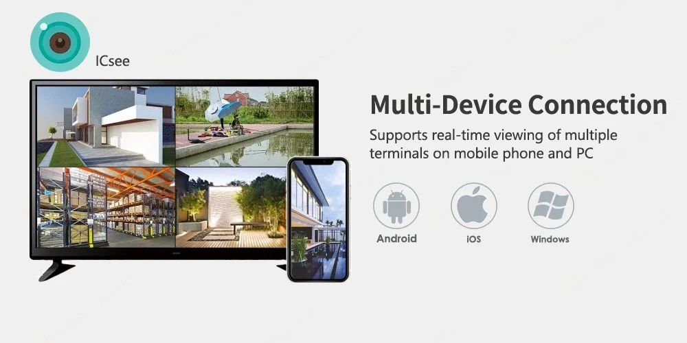 9MP Three Lens Dual Screen PTZ ICsee Alexa NVR Security CCTV WiFi Camera Outdoor8X Zoom Security Camera 4K Video Surveillance