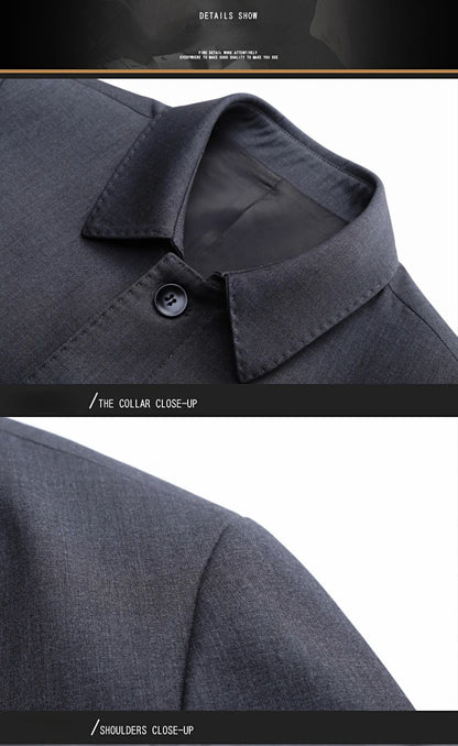 Light Luxury Long Jacket Men's Winter Business Casual Comfortable Windproof Warm Trench Coat British Streetwear Suit Male Coat