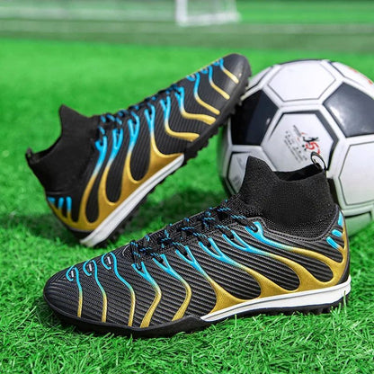 Men Match Non Slip Football Boots Cleats Indoor Outdoor Soccer Shoes Sport Training Long Spikes FG/TF Boys Futsal Comfortable