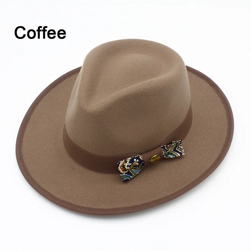 Men Women Fedora Hats Casual Vintage Autumn Winter Caps Bowknot Jazz Designed Outdoor Britain Derby Luxury Hat  Trilby Caps