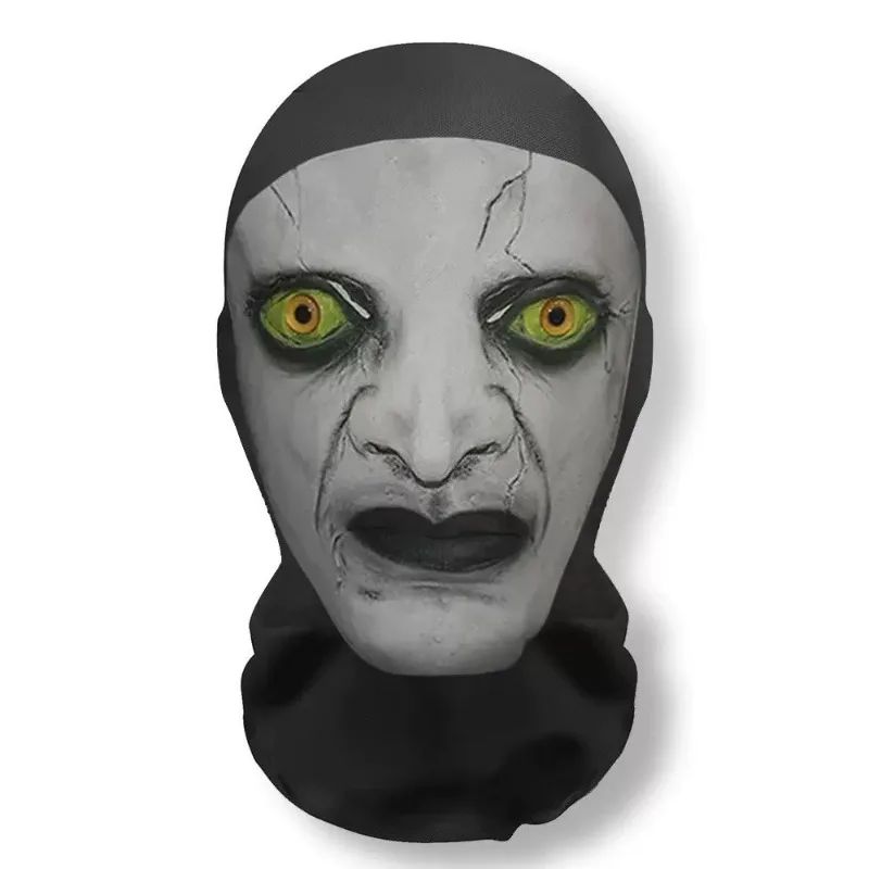 Halloween Cosplay Headwear Fashion Hip Hop Hood Hat Headgear 3D Full Face Mask Elastic Mesh Ghost Face Mask for Horror Party