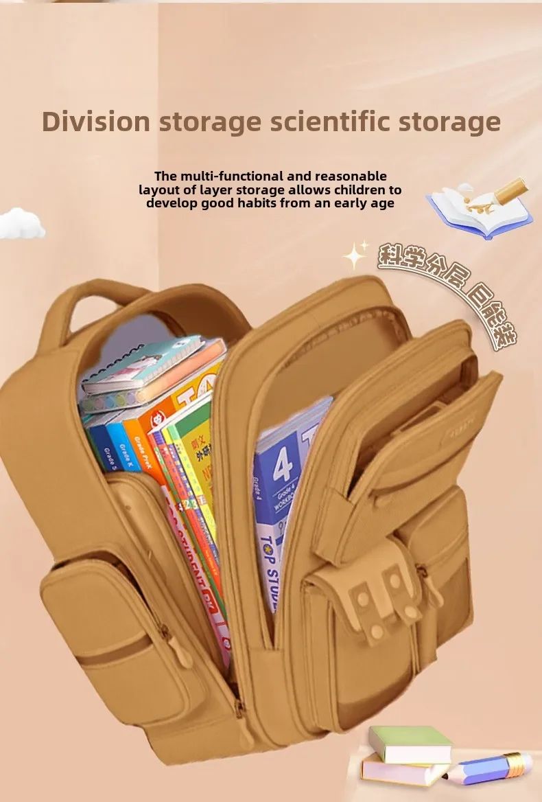 Capybara Children Backpack Waterproof Student Schoolbag Large Capacity Alleviate Burden School Bag Orthopedic Backpack Book Bag