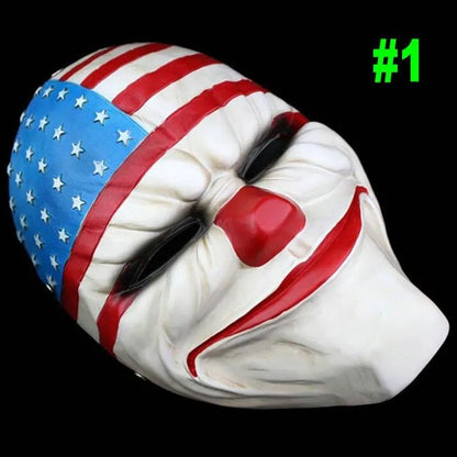 Scary Clown Mask Payday 2 US Flag Clown Masks Masquerade Carnival Party Mask Horrible Funny Pay Day Mask Halloween Prop Supplies