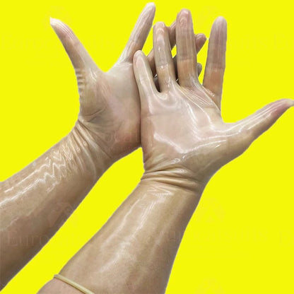 men Latex Gloves rubber socks  rubber Black Short  Gloves   Unisex Seamless chlorine  One-time molding  wear