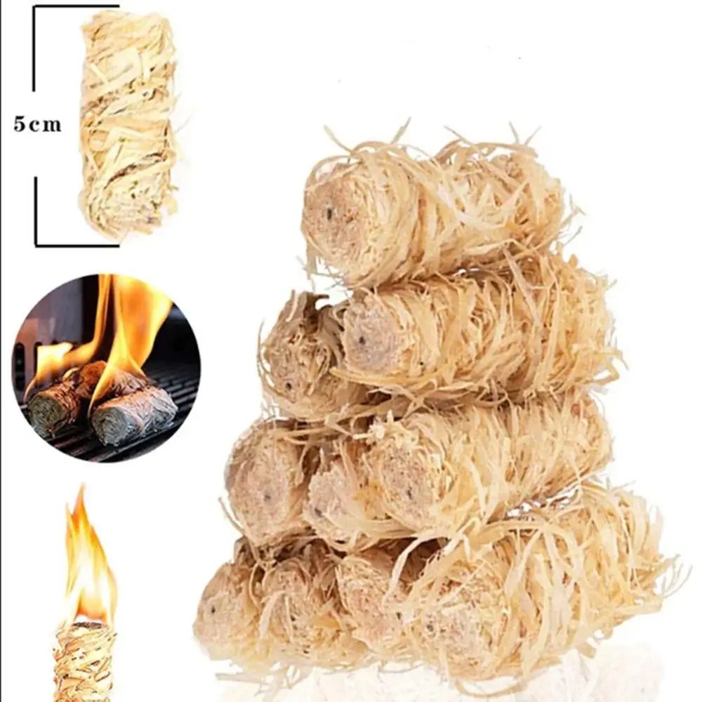 Natural Fire Starter10 Pcs , Wax Wood Stick, Suitable For Fireplace, Barbecue Stove, Charcoal Ignition