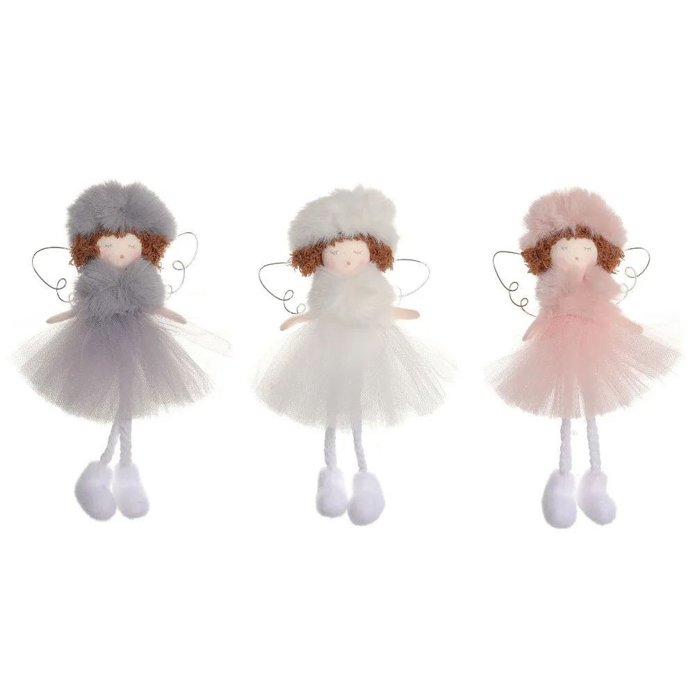 Christmas plush antlers angel girl pendant Christmas tree pendant creative doll pendant gift