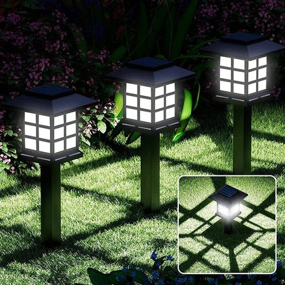 10Pack Outdoor Solar Lawn Lights Retro Small House Lamp Courtyard Garden Decoration Small Night LEd Inserted Small Palace Lights