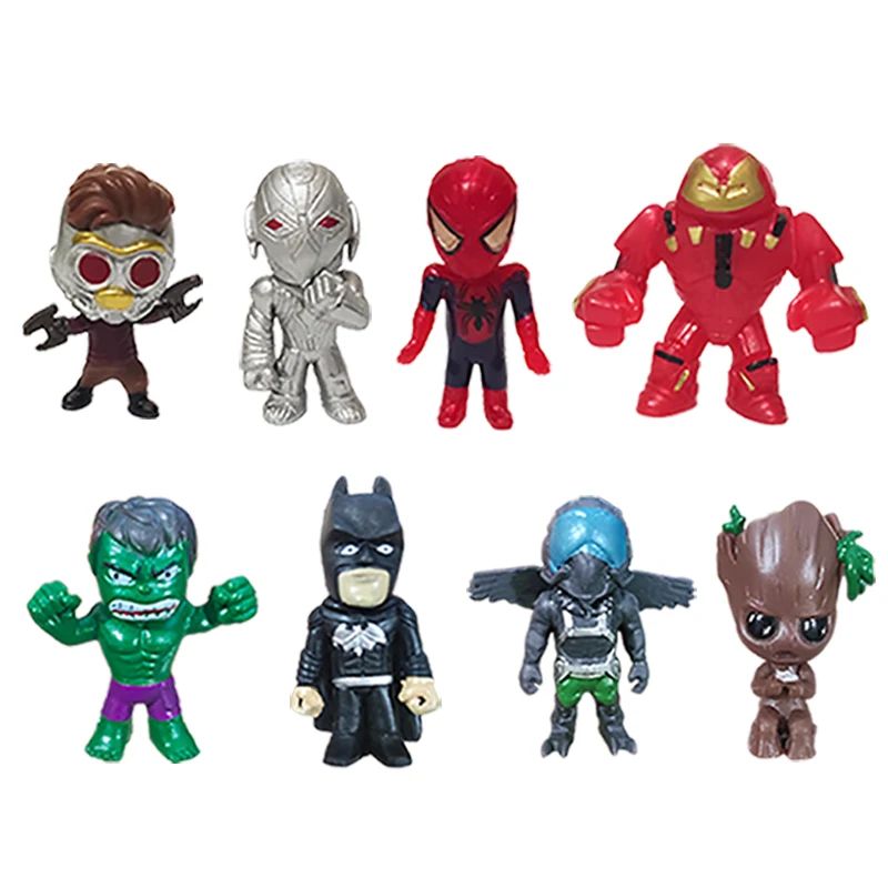 Marvel Christmas Advent Calendar Box Disney Mini Q Version Hulk Anime Figure Spiderman Iron Man Kids Toys 24pcs Figure Gift Box