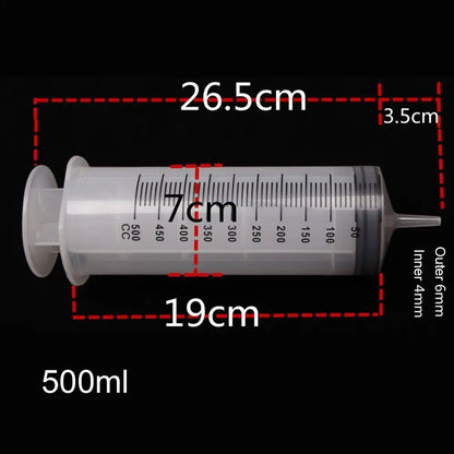 1 seringa de grande capacidade de 150ml-500ml, bomba reutilizável, medição, tubo de 1,3m, alimentação, tinta, seringa grande, nutrientes hidropônicos