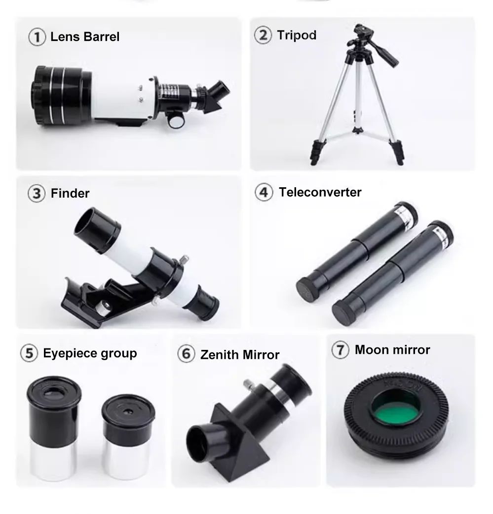 Telescópio Astronômico de Alta Definição e Alta Ampliação, Espelho de Busca de Estrelas Profissional, Suporte Longo com Suporte para Celular