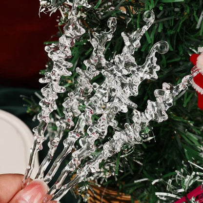 Clear Acrylic Icicle Ornaments Christmas Clear Crystal Icicles Pendants Christmas Tree Hanging Icicles Drop Xmas Wedding Decor