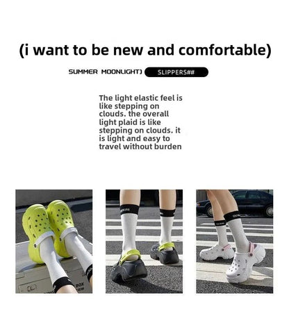 Chunky Platform Clogs Sandals Women 2025 Summer Soft Thick Bottom Beach Garden Shoes Woman Slide Non Slip Eva Wedge Slippers