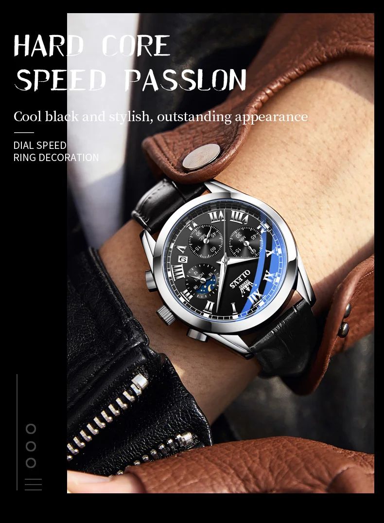 OLEVS 2871 Multifunctional Men's Watches Stainless steel Luminous Waterproof Luxury Men Wristwatch Business Watch Man