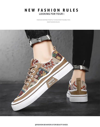 Men's Canvas Fashion Sneakers Trend Hot Sale Comfortable Man Casual Shoes Outdoor Non-slip Breathable Men Shoes Casual