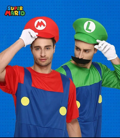Super Marios Bros Cosplay Cartoon Hats With Moustache Halloween kids Hats Costumes Anime Figure party funny accessories