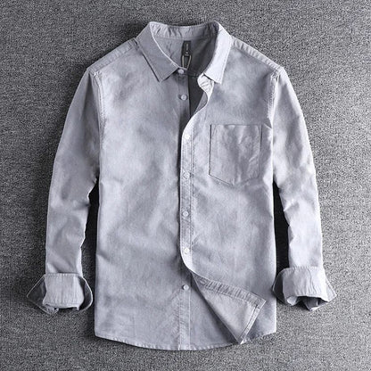 Basic Minimalist Men Shirt Jacket Pure Cotton Washed Oxford Military Light Casual Work Safari Style Shirts Mens Tops Shirt
