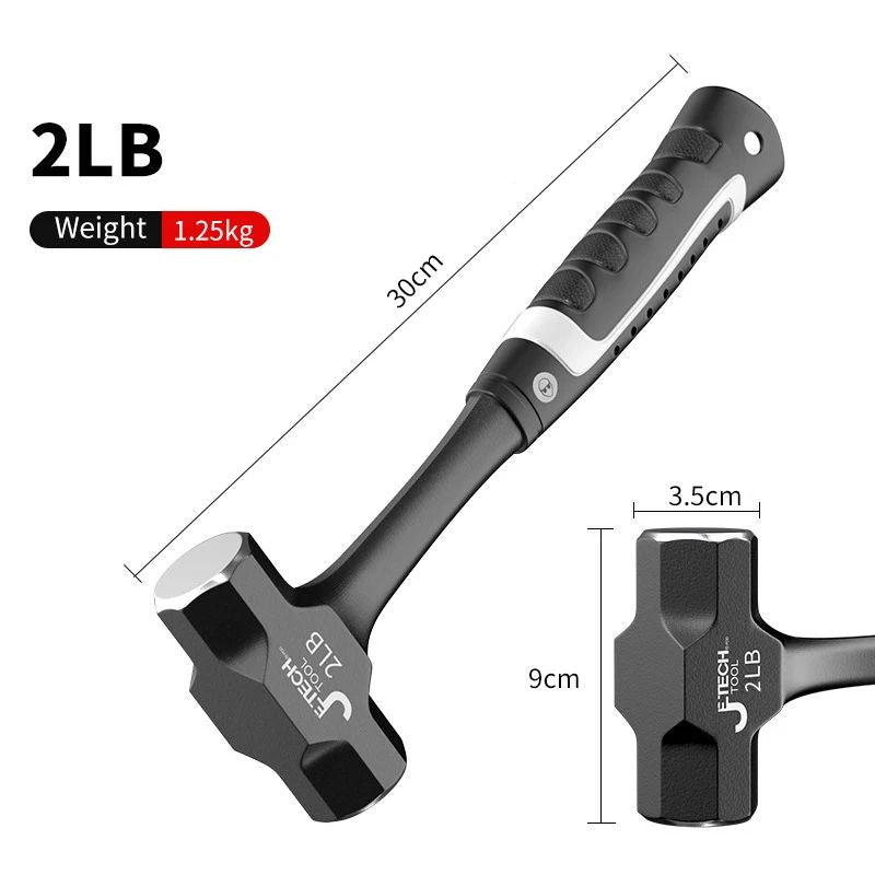 Z50 2LB-3LB Marreta Pesada Forjada em Aço de Peça Única, Martelo para perfurar tijolos e rachaduras, Martelo de Engenheiro para Construção Civil