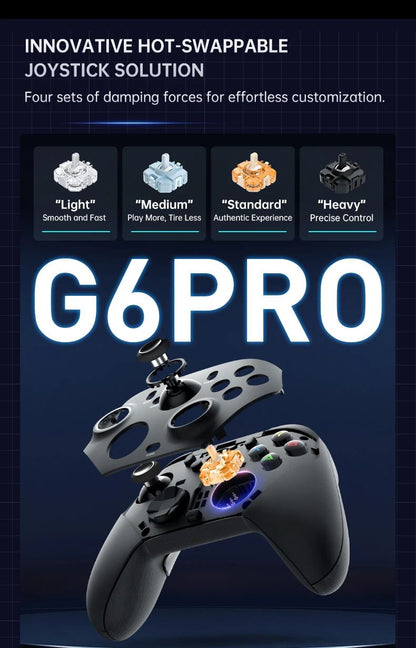 G6 Pro Tri Mode Gamepad Wireless Controller for PC Nintendo Switch 2 Hall Effect Joystick Polling Rate MACHENIKE Game Controller