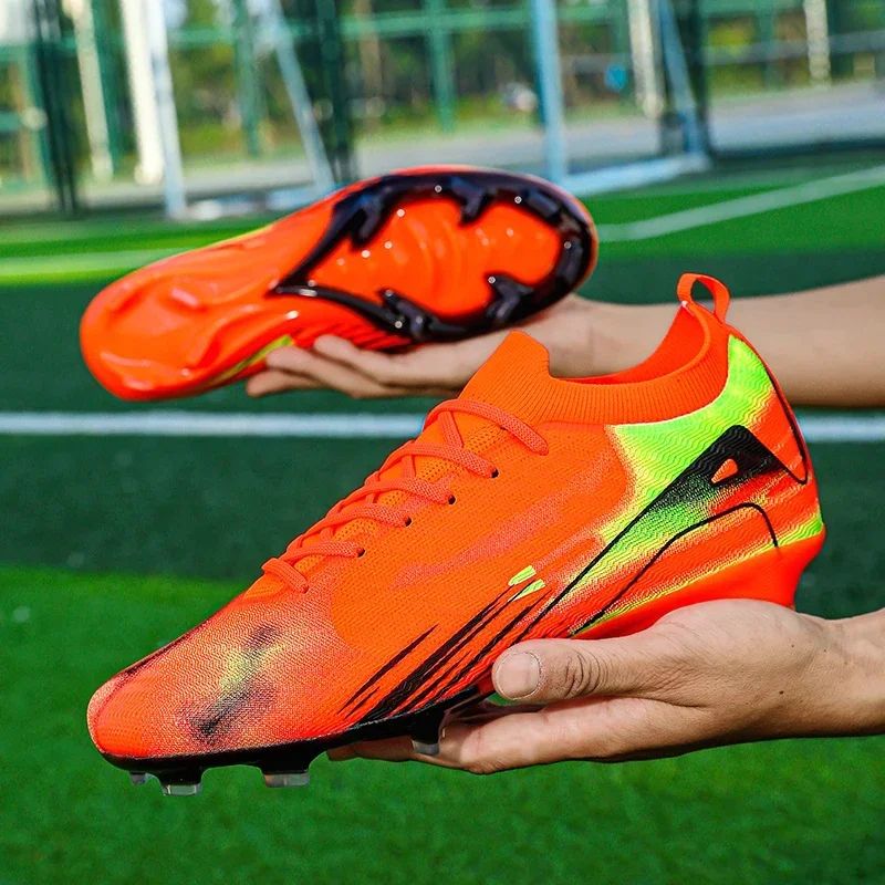 New Men Football Boots Cleats Outdoor Soccer FG Ultralight Match Soccer Shoes Training Shoes Drop Shipping Non-Slip Long Spikes