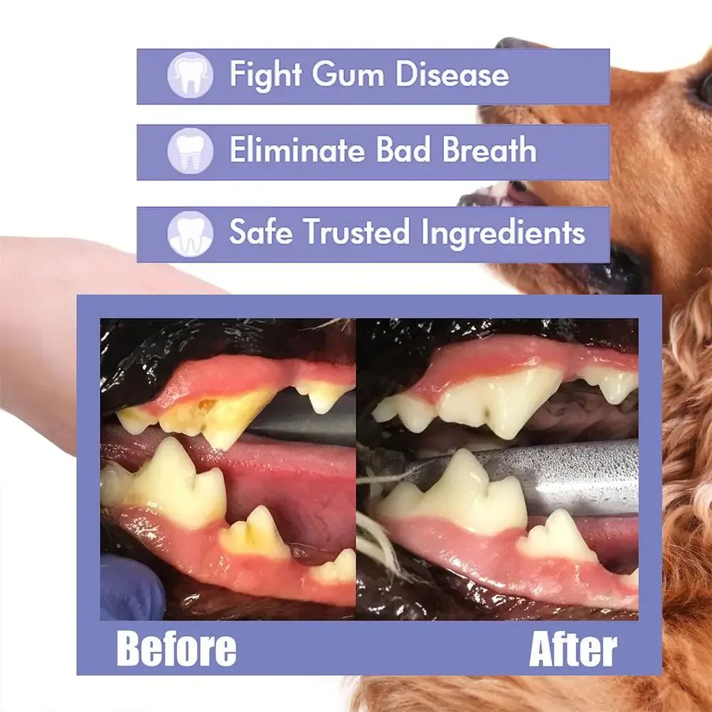 Spray de Limpeza Dental para Pets Previne Tártaro e Mau Hálito em Gatos e Cães Remove o Tártaro e Mantém o Hálito Fresco Desodorização Spray para Cuidados Bucais de Pets