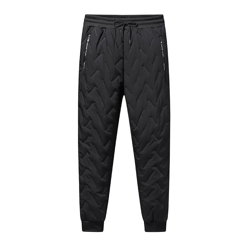 Calça Masculina de Moletom Grossa de Lã Impermeável Inverno Corta-Vento Casual Calça Pesada Calça de Lã de Cordeiro Quente Agasalho