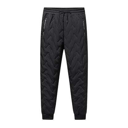 Calça Masculina de Moletom Grossa de Lã Impermeável Inverno Corta-Vento Casual Calça Pesada Calça de Lã de Cordeiro Quente Agasalho