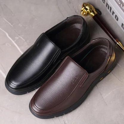Winter Warm Men Casual Shoes Genuine Leather Breathable Man Loafers High Quality Mens Formal Dress Shoes Slip on Driving Shoes