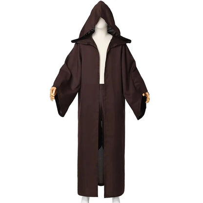 Mens Knight Brown Cloak Robe Hooded Cloak Costume Halloween Cosplay Hood Cloak  anime cosplay  cosplay costumes