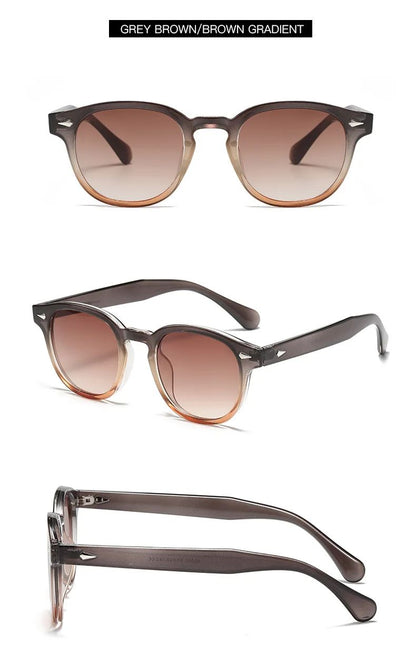 JNPCXI Quality New Retro Round Sunglasses Women Fashion Rivets Decoration Shades UV400 Men Punk Leopard Sun Glasses