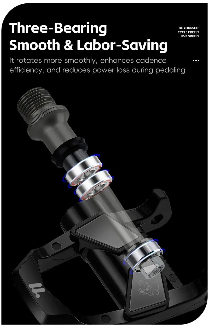 WEST BIKING Road Bike Pedals Nylon Bicycle Locking Pedals Cycling Bearing Cleats Clipless Pedal Look System With Locking Plates