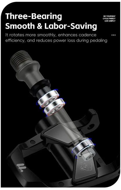 WEST BIKING Road Bike Pedals Nylon Bicycle Locking Pedals Cycling Bearing Cleats Clipless Pedal Look System With Locking Plates