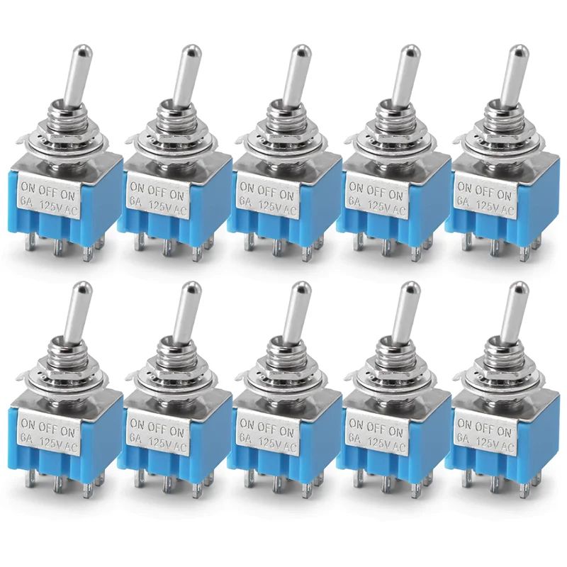 10PCS Toggle Switches Mini 3Pin 6Pin ON-ON/ON-OFF-ON Power Button Switch Car MTS-102 MTS-103 MTS-202 MTS-203