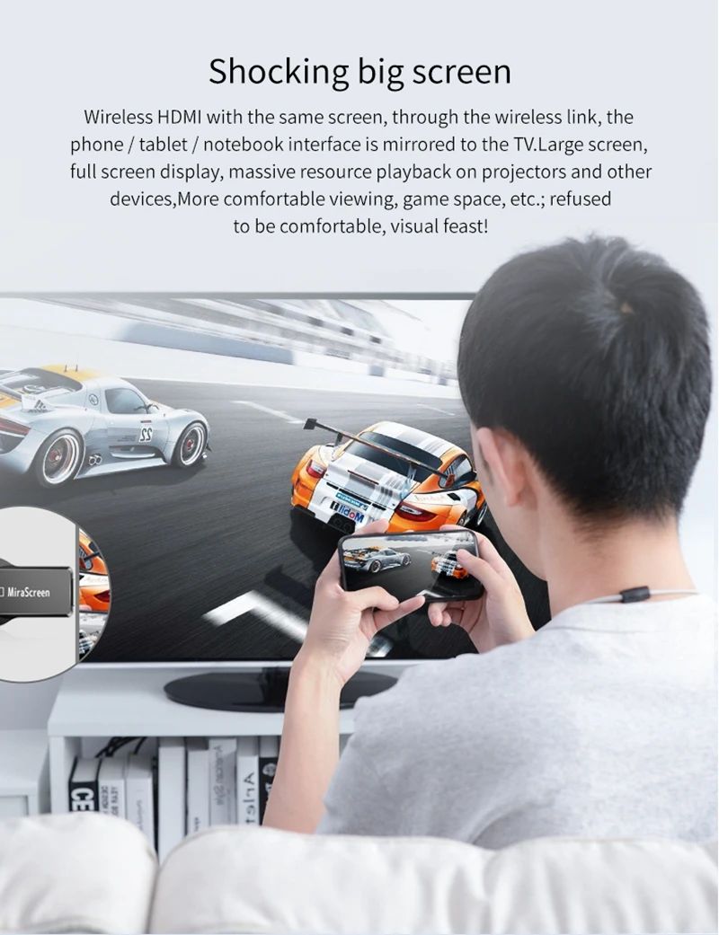 Wireless Screen Mirroring Share HDMI Video Receiver TV Stick Display Dongle Adapter for Iphone 11 12 15 16 Android Phone To TV