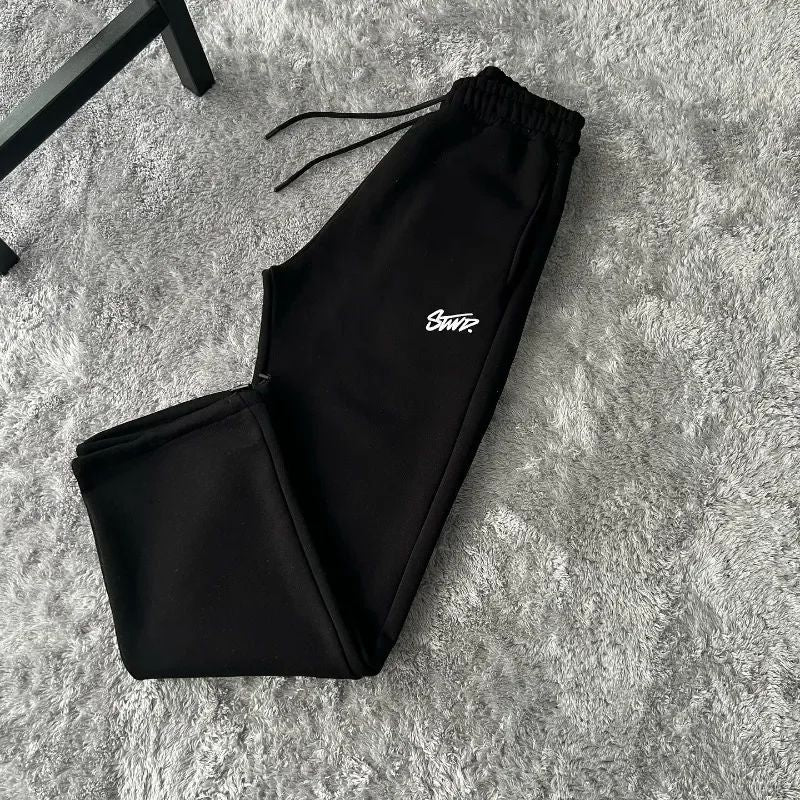 Calça de Moletom Larga Y2K com Estampa de Letras Estilo Streetwear Retrô Americano Harajuku para Mulheres e Homens, Calça de Cintura Alta da Moda, Roupa de Rua Masculina