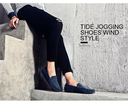 High Quality Leather Men Loafers  Slip on Mens Casual Shoes Fashion Flats Male Driving Shoes Moccasins Ten Colors Size 38-47