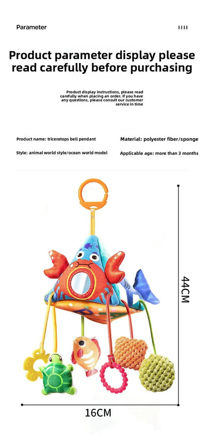 Brinquedos de Chocalho para Bebês Animais de Berço Carrinho de Bebê para Recém-Nascidos Brinquedos de Boneca de Pelúcia Educativos para Treinamento de Habilidades de Agarrar para Bebês de 0 a 12 Meses