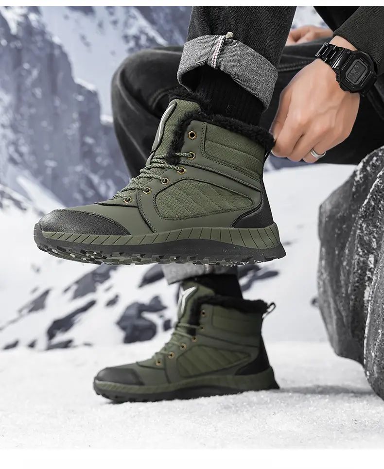 Men Women Waterproof Winter Boots Snow Barefoot Casual Shoes Outdoor Warm Work Shoes Ankle Shoes for Trekking Climbing Hiking